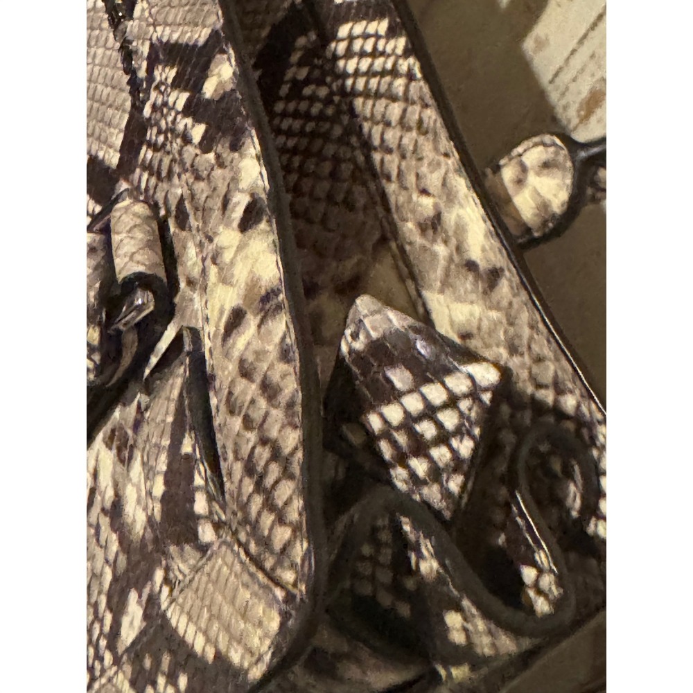 Michael Kors Snakeskin Tote Bag Silver Tone Hardware MK  Logo - Picture 4 of 9